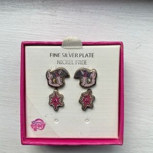 fine silver plated twilight sparkle earring set